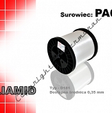 Żyłka techniczna 0,35 mm, szpula 4 kg, nawój 14,500 m, Poliamid PA66 typu D181 + szpula zwrotna